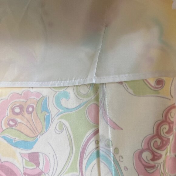 Womens‎ Vintage Sangria Cap Sleeve Floral Lined Skirt Set Sheer Fringe 10 - Picture 10 of 11